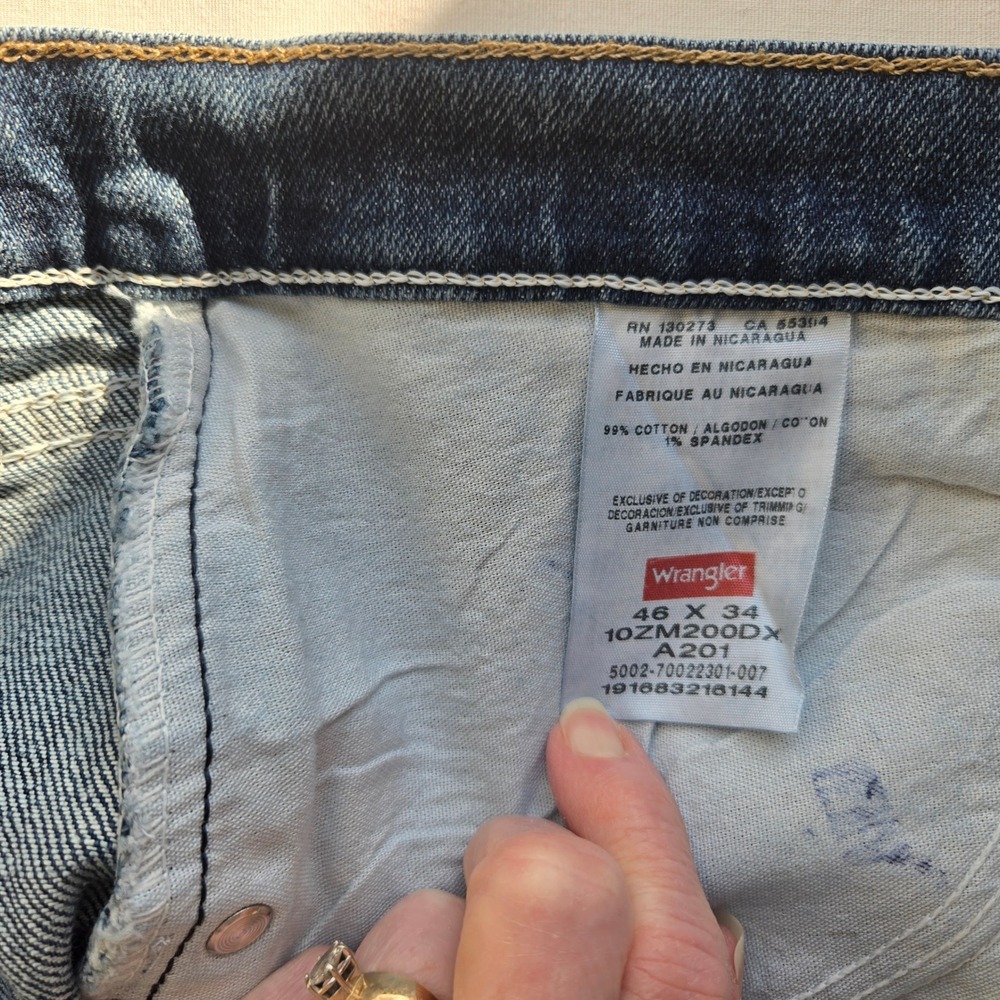 Wrangler Authentics Jeans Men 46x34 Blue Relaxed‎ Fit Straight Leg 10ZM200DX - Picture 2 of 6